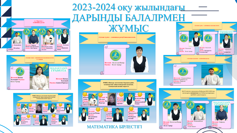 2023-2024 оқу жылындағы ДАРЫНДЫ БАЛАЛАРМЕН ЖҰМЫС